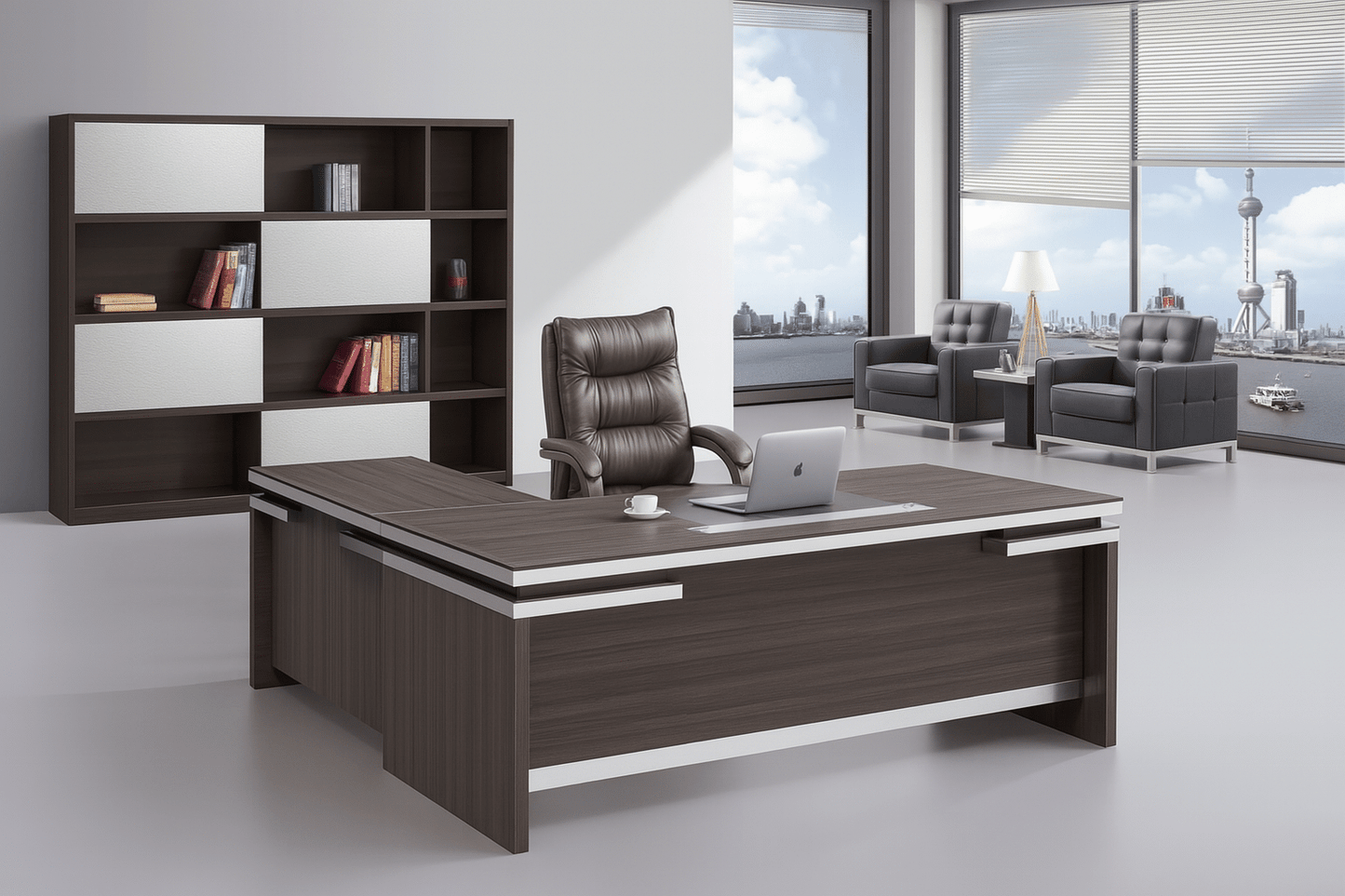 Bureau direction WENGE avec retour haute gamme F1015