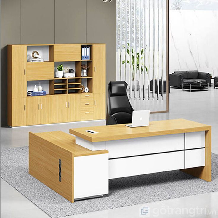 Bureau direction forme L – avec rangement assorti F1018